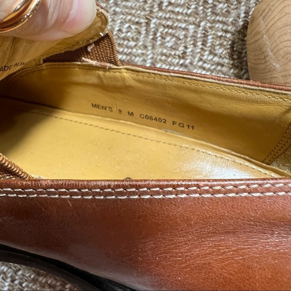 Cole Haan Mens Brown Leather Apron Toe Slip On Loafer Shoes Sz 9M Work Luxury - Picture 7 of 9